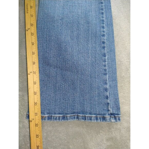 Levis 524 Jeans Womens 15 Blue Denim Too Superlow Bootcut Cowgirl Western Boho - Picture 5 of 9